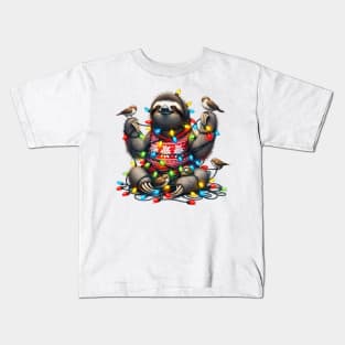 Happy Sloth Christmas Kids T-Shirt